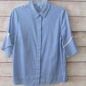 Draper James Andrea Striped Bell Sleeve Blouse